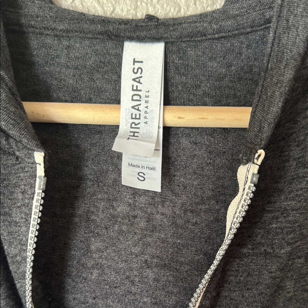 Threadfast Apparel Belize Gray Zip-Up Hoodie - Picture 6 of 6